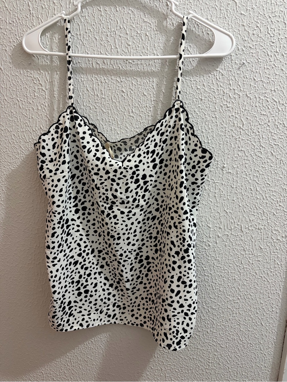 eesome Black & White Dalmatian Print Satin Cami